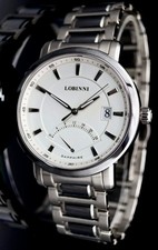 Lobinni Herren Männer Uhr  Silber Farben Datum 24 Stundenanzeige NEU