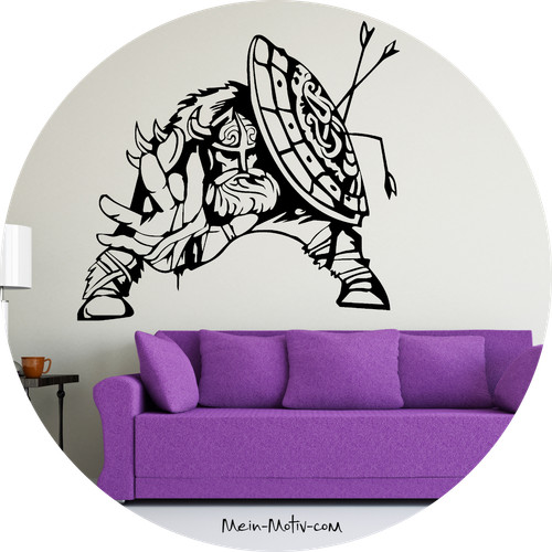 Wandtattoo wikinger mit schild - wandtattoo,
