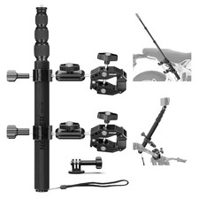 Motorrad Kamera Halterung Set mit Selfie Stick & Kugelköpfen für Action-Kameras
