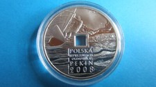 Polen Silber 10 Zloty 2008 Olympiade Peking in PP gekapselt