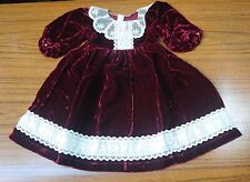 älteres Kleid roter Samt Kinder Spitze Gothik Ethno Amish LARP wie Biedermeier