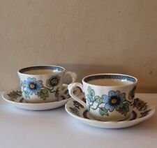 2 Mokkatasse Untertassen "Pontesa Ironstone Spain" floral