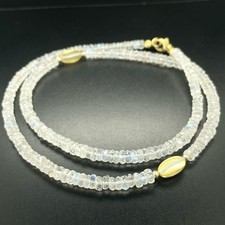 COLLIER 375/-GG MIT MONDSTEIN, BK/BLATTG-DUBL. & HÄMATIT SOGNI D'ORO SCHMUCKJAGD