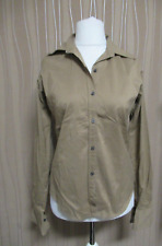 CR8850 JONES ARMSTRONG Damen Bluse Gr. 40 beige braun uni Langarm Damenbluse