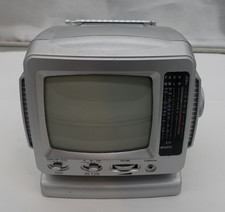 5,5 " Fernsehgerät Tragbar Schwarz-Weiß mit UKW/MW Radio, defekt ohne Netzteil