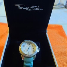 Thomas Sabo Damen Armbanduhr orig. Silikonband Datumsanzeige  ,gebraucht, Läuft 