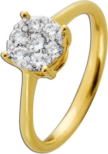 Diamantring gelbgold weißgold - diamantring,