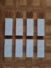 8x Luftbefeuchter Heizkörper Keramik Gefäß Heizung inkl. Haken weiß Blumenmuster