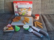 Playland "Dinner-Set" Holz Spielzeug Lebensmittel Für Spielküche