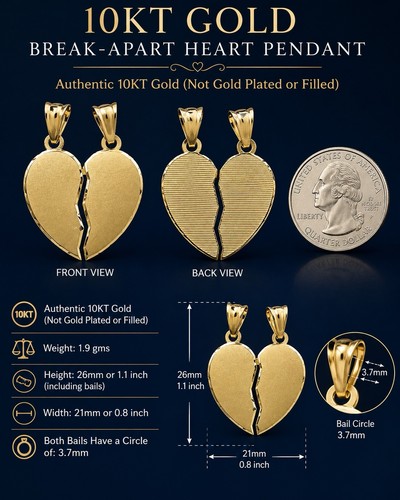 10kt gold herz - gold,