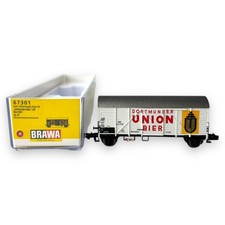 Spur N · Brawa Gedeckter Güterwagen Bierwagen, Dortmunder Union Bier, Neuwertig