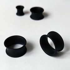 1 Paar MATTE Silikon Flesh Tunnel Silicone Ear Plug Ohr Piercing double flared