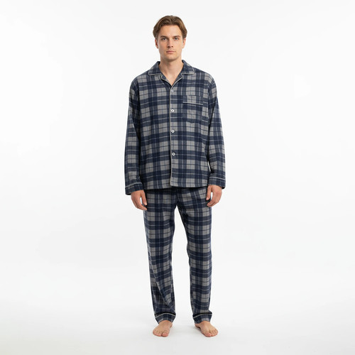 Schlafanzug pyjama herren lang - schlafanzug,