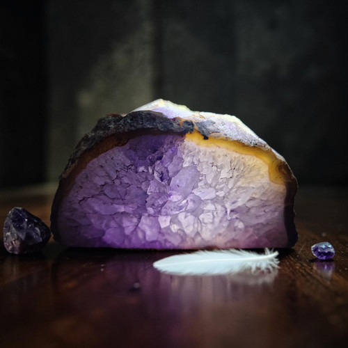 Achat-Geode-Teelichthalter