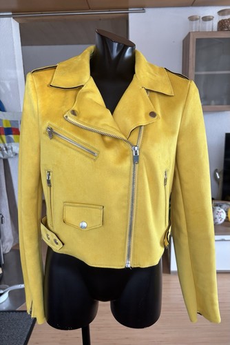 Gelbe bikerjacke aus - gelbe,