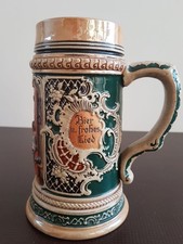 Motiv Bierkrug Humpen Seidel Vintage Antik 1900 Landhaus ´Bier ein frohes Lied`
