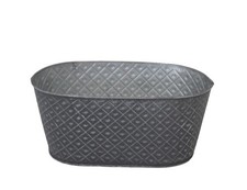 Pflanzgefäß Wanne S Zink 9 x 11,5 x 18 cm grau  Blumentopf
