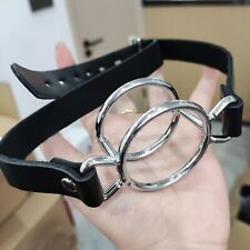 PU-Leder Mundspreizer 2Ringe Mundknebel Fetisch Roleplay Open Mouth Gag DE LAGER