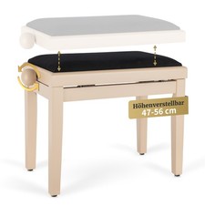 B-WARE Klavierbank Klavierstuhl Pianobank Klavierhocker Schminkhocker LA Beige