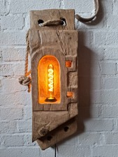 Stehlampe LED-aus Holz 67c Eichenbalken Windlicht Stele Skulptur Laterne Design 