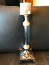 XXL Kerzenleuchter Leuchter Kerzenständer PTMD Collection silber chrom H 57 cm 