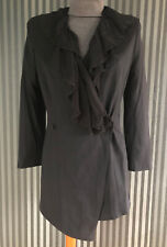 edler Vintage Blazer*schwarz*susanne wiebe*Rüschen*Chiffon*38*