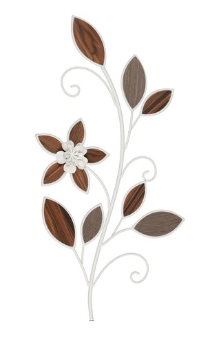 Wanddeko blume blätter - blume, metall