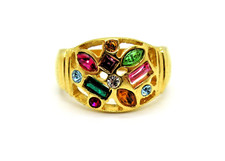 Multicolor cocktail ring 925 - multicolor,