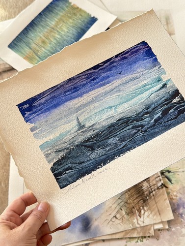 Original miniatur aquarell - original,