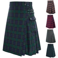 5 Yard Herren Scottish Kilts Freizeit Design mit 4 Farben und Karo Kontrast