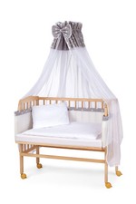 WALDIN Baby Beistellbett,Wiege Babybett komplet,natur,große Liegefläche 90x55cm!