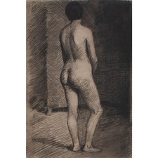 Leopold von Kalckreuth Frauenakt Rückenakt stehend signiert Radierung vor 1916