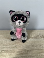 TY Beanie Baby Boo Rocco, Glubschi Kuscheltier Stofftier, Plüschtier, Waschbär