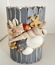 Handmade Dekoration Teelicht Halter Maritim Muscheln Unikat Upcycling Dose