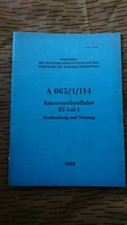 NVA VORSCHRIFT A 065/1/114 RAKETENTREIBSTOFFLABOR RT-LAB 1 IFA W50 LAK 2 KOFFER 