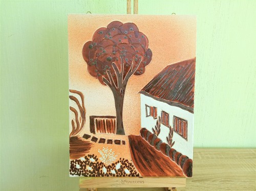 Sgrafo bauernkate wandbild - "bauernkate".,