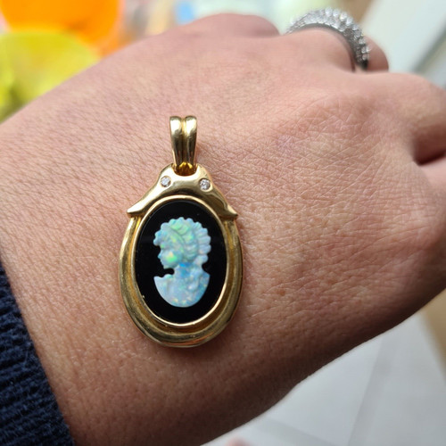 Jugendstil anhänger onyx - jugendstil,