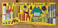 WECO Feuerwerk Werbeplakat Poster "Klasse 2 Collage" Sehr Alt 84x 35cm Pyro