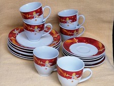 KAFFEESERVICE "ANGEL" 18 tlg. 6 Personen Weihnacht Porzellan Van Well neuwertig