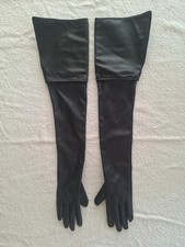 Lange Lederhandschuhe Opera Gloves schwarz PU vegan