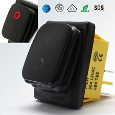 Kippschalter 2 Pollig 12V /30A mit Gummikappe 6,3mm Stecker Auto PKW LKW Boot