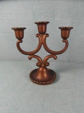 Kerzenständer Antik Bronze Messing Solide Kerzenhalter 3-armig Jugendstil o11b1