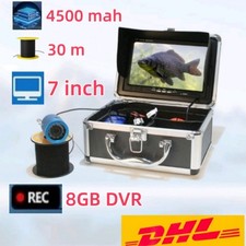 7" Monitor Unterwasser Angelkamera Fischfinder mit 8 GB DVR 30M Kabel 1000TVL-DE