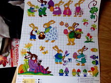 Kreuzstich  Intermezzo - Lustige Hasenfamilie - farbig