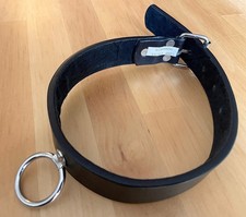 Leder Halsband mit O-Ring und Verschluss aus nickelfreiem Edelstahl