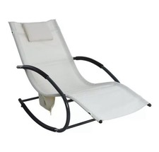 Schaukelliege Liegestuhl Relaxliege Gartenliege Liege Swing Beige