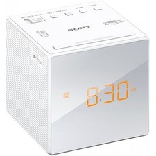 SONY ICF-C1W UKW FM UHRENRADIO RADIOWECKER WÜRFELUHR LED-DISPLAY SNOOZE UKW