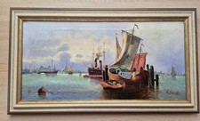ölgemälde segelschiff im - ,