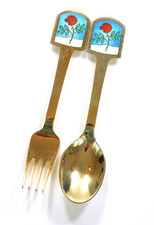 Set - Jahreslöffel + -gabel - Anton Michelsen - 1977 - 925er Sterling Silber