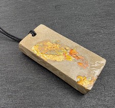 Halskette Beton Handmade Glitzer  Glitter Folie Rosegold Bunt